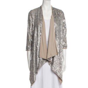 Alice and Olivia silver sequined jacket xs